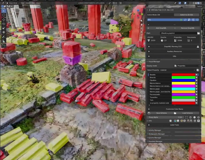 Visual Manager filtering by material type after import.